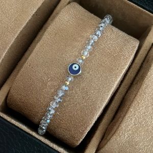Gray beaded Evil Eye bracelet 🧿